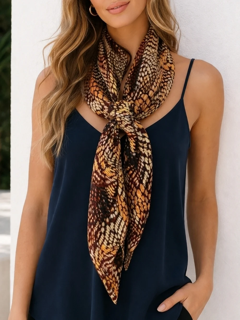 WYOMING TRADERS Hand Rolled Silk Gecko Scarf